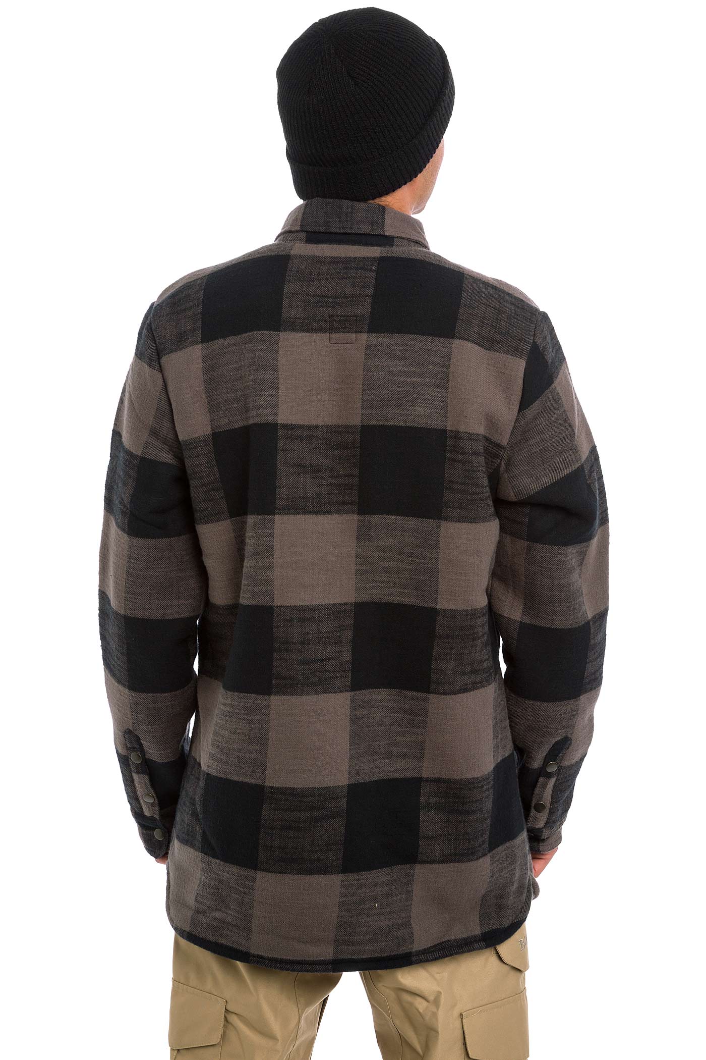 volcom pat sherpa flannel snowboard jacket black volcom pat sherpa flannel snowboard jacket black