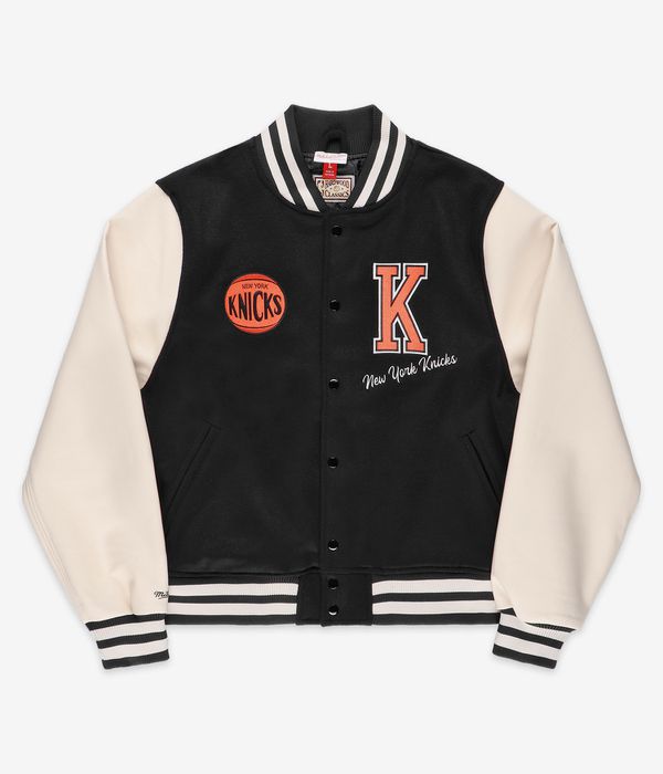  G-III Mens NY Knicks Varsity Jacket, Black, Large