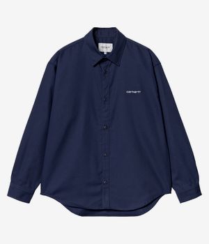 Carhartt WIP Module Script Arlington Hemd (air force blue white rigid)