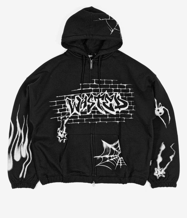 Wasted Paris ATM Boxy Zip-Sweatshirt avec capuchon (black)
