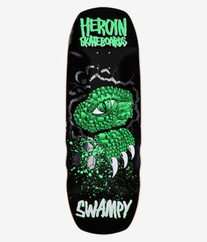 Heroin Skateboards Swampy Alligator Shovel 10.5" Skateboard Deck (black green)