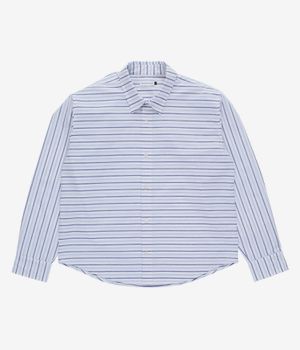 Pop Trading Company Striped Logo Camicia (white blue linen)