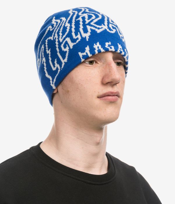 Thrasher Fire Outlined Beanie (blue)