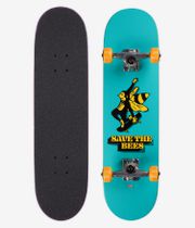 Globe Kids Save The Bees Mid 7.6" Complete-Skateboard (blue)