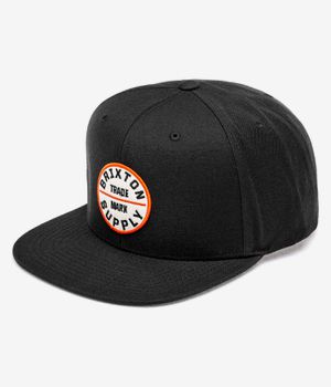 Brixton Oath III Snapback Cap (washed black orange)
