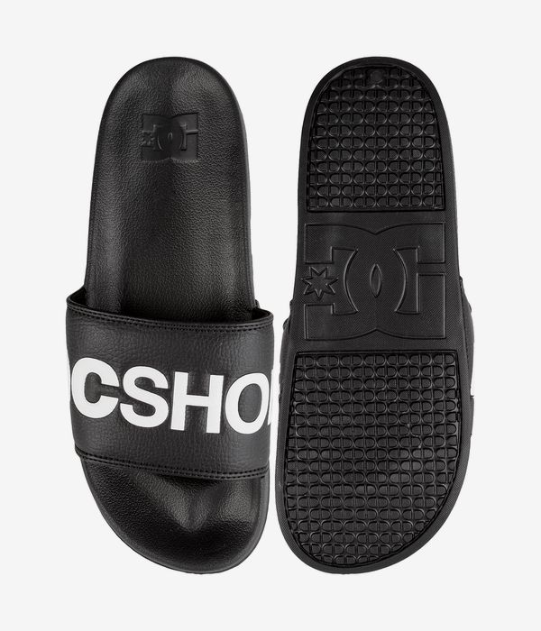 DC Slide Chanclas (black white)