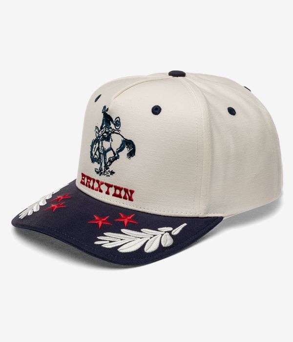 Brixton Rodeo C Snapback Cap (off white navy)