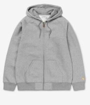 Carhartt WIP Chase Zip-Sweatshirt avec capuchon (grey heather gold)