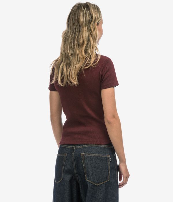 Iriedaily 2 Tone Rib T-Shirt women (black red)