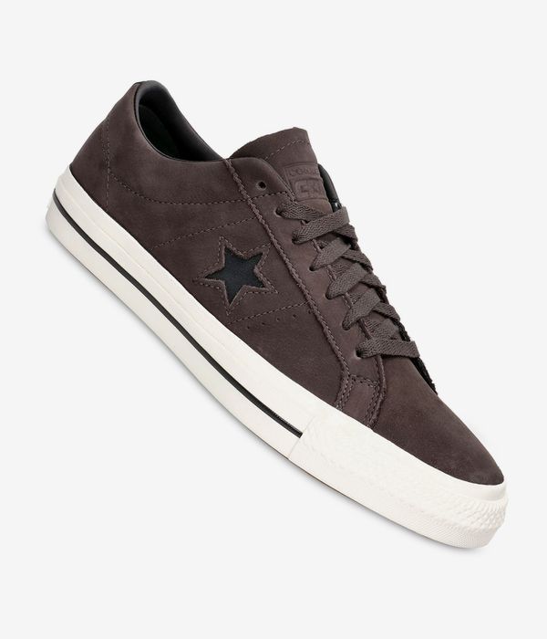 Converse CONS One Star Pro Nubuck Leather Shoes (coffee nut egret black)
