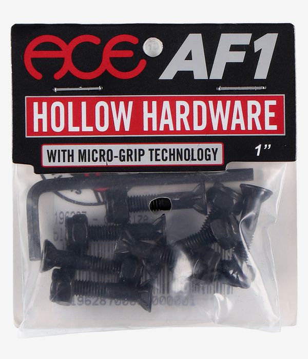 Ace AF1 Hollow Grippers 1" Bouten pakket (black) allen Flathead (countersunk)