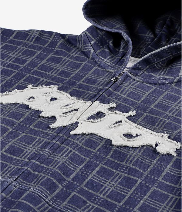 Butter Goods Amplify Zip-Sweatshirt avec capuchon (washed navy plaid)