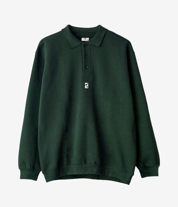 Poetic Collective Heavy Polo Sweatshirt (bottle green)