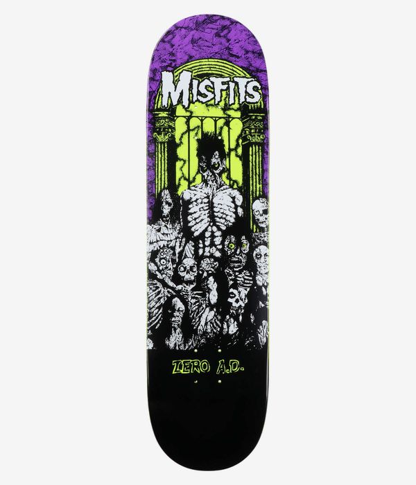 Zero x Misfits Earth A.D. 8.5" Planche de skateboard (purple green dipped)