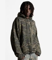 Wasted Paris Digicamo Boxy Zip-Sweatshirt avec capuchon (camo lichen green)