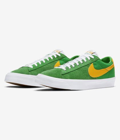 Nike Sb Zoom Blazer Low Pro Gt Shoes Lucky Green University Gold Buy At Skatedeluxe