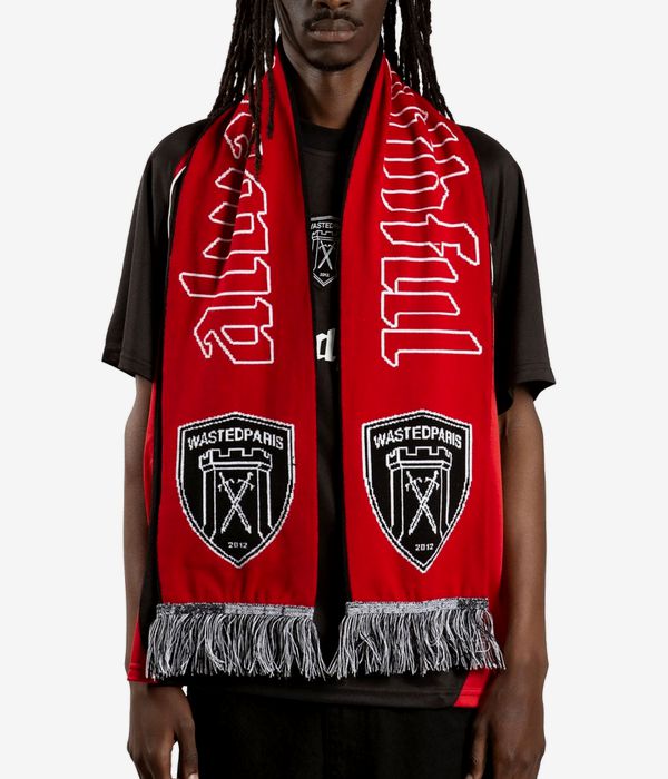 Wasted Paris Rain Football Scarf (red black)