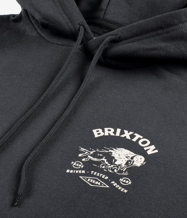 Brixton Charging Buffalo sweat à capuche (washed black)