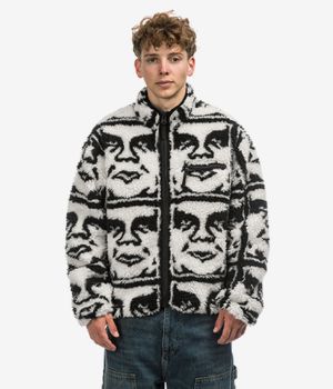 Obey Repeated Icon Sherpa Jacket (black multi)