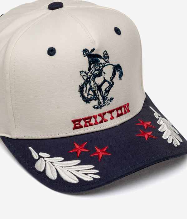 Brixton Rodeo C Snapback Cap (off white navy)
