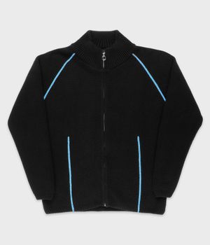 Öctagon Structura Zip Knitted Sweater (black)