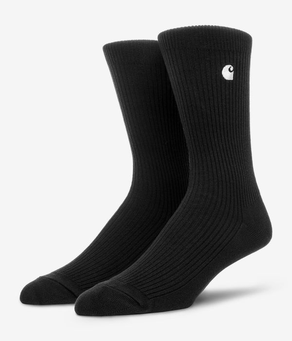 Carhartt WIP Madison Calzini EU 39-46 (black white) pacco da 2
