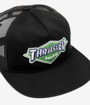 HUF x Thrasher Logo Twill Trucker Casquette (black)