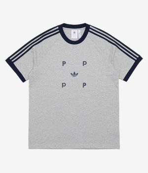 adidas x Pop Trading Company Classic T-Shirt (medium grey collegiate navy)