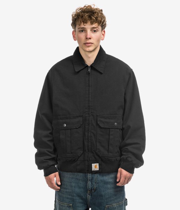 Carhartt WIP Stanton Deerfield Giacca (black stone washed)