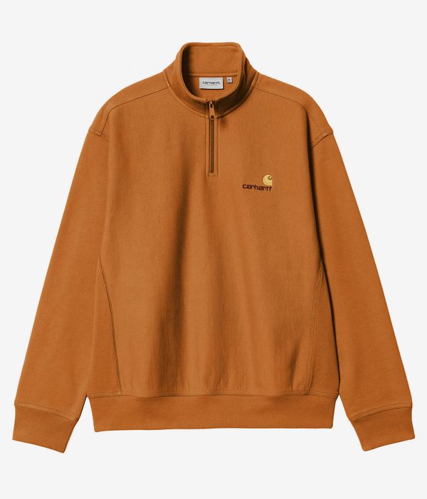 Carhartt WIP American Script Half Zip Sweatshirt (sienna)