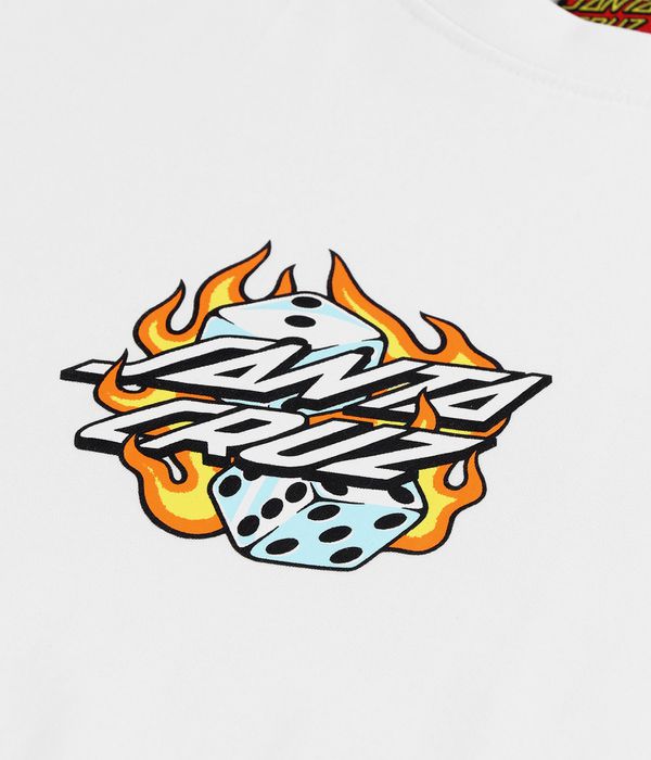 Santa Cruz Flaming Dice Dot Front Longsleeve (white)