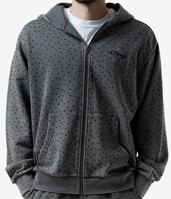 RIPNDIP Ripngems Zip-Hoodie (charcoal wash)