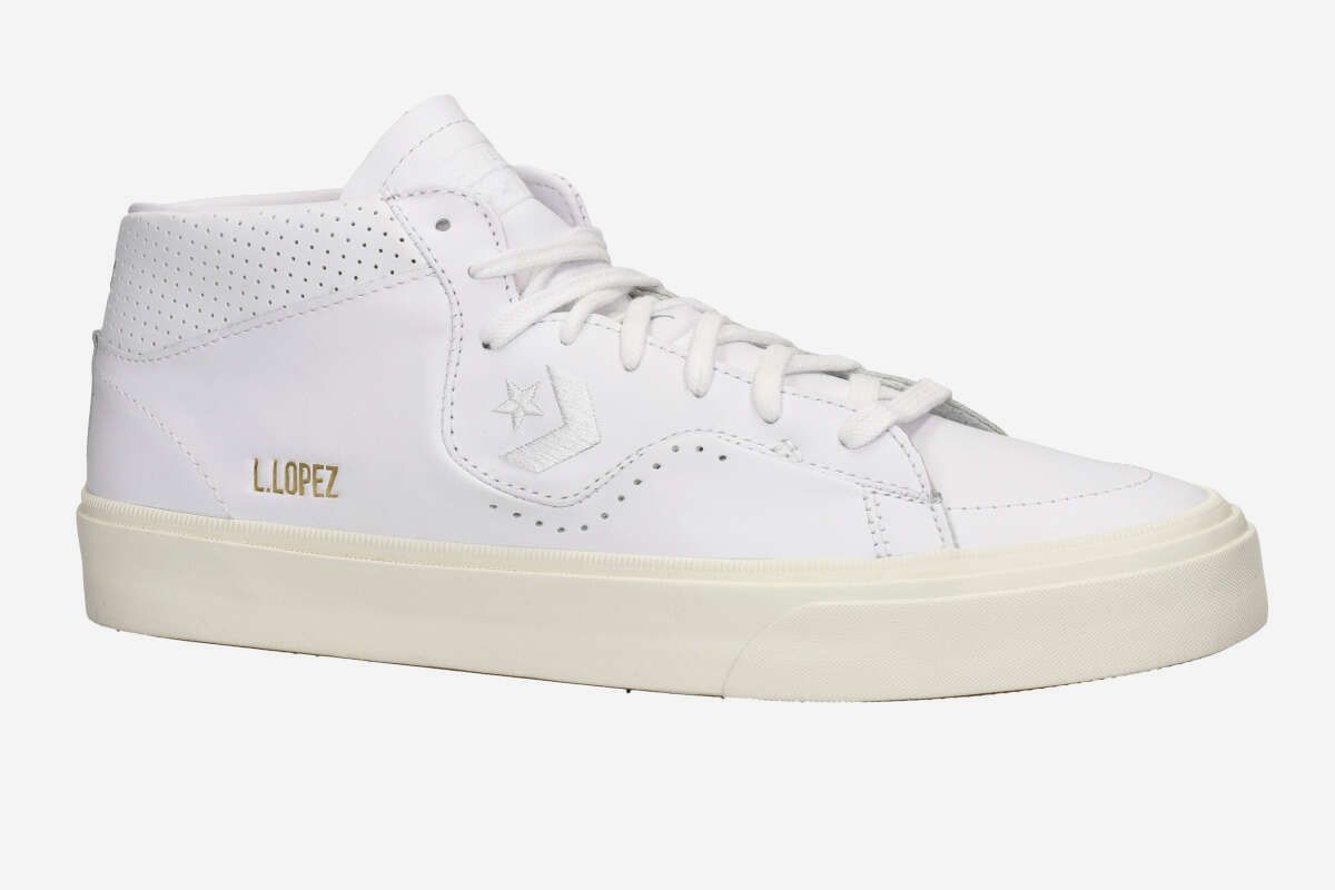 Converse CONS Louie Lopez Pro Mono Leather Shoes (white white egret)