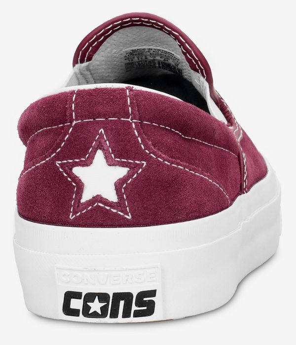 Converse CONS One Star CC Slip Pro Shoes (deep bordeaux white white)
