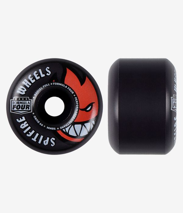 Spitfire Formula Four Team Colors Radial Full Wheels (black) 58 mm 99A 4 Pack