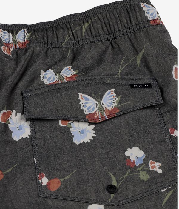 RVCA Barnes Elastic 17 Boardshorts (black floral print)