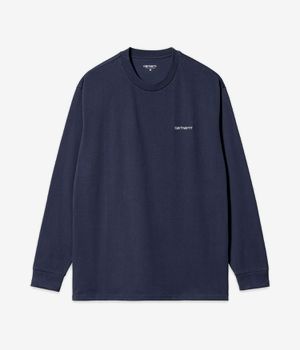 Carhartt WIP Script Embroidery Longsleeve (air force blue white)