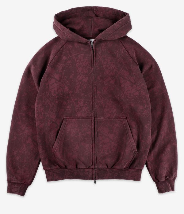 Butter Goods Woods Camo Zip-Hoodie (washed burgundy)