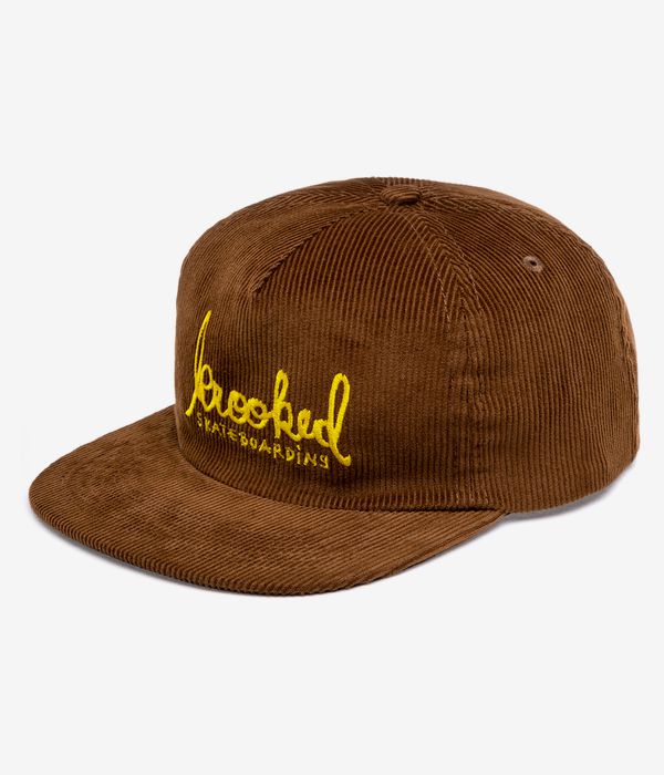 Krooked Skript Snapback Cap (brown gold)