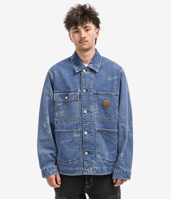 Carhartt WIP Stamp Organic Cotton Maitland Jacket (print blue bleached)