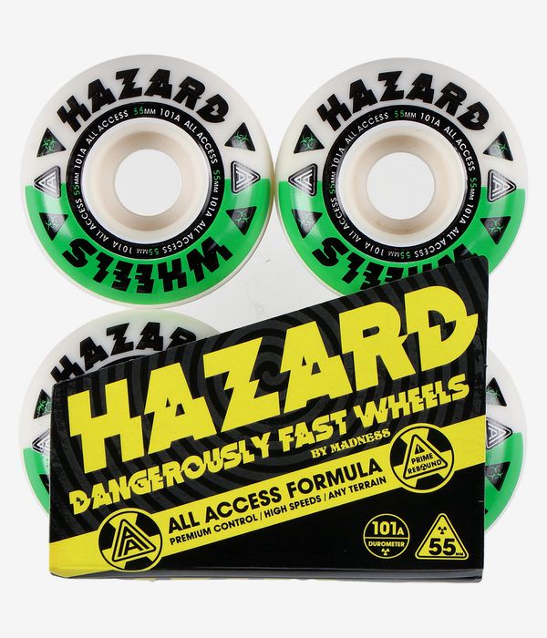 Madness Hazard Melt Down Radial Rollen (white green) 55mm 101A 5er Pack