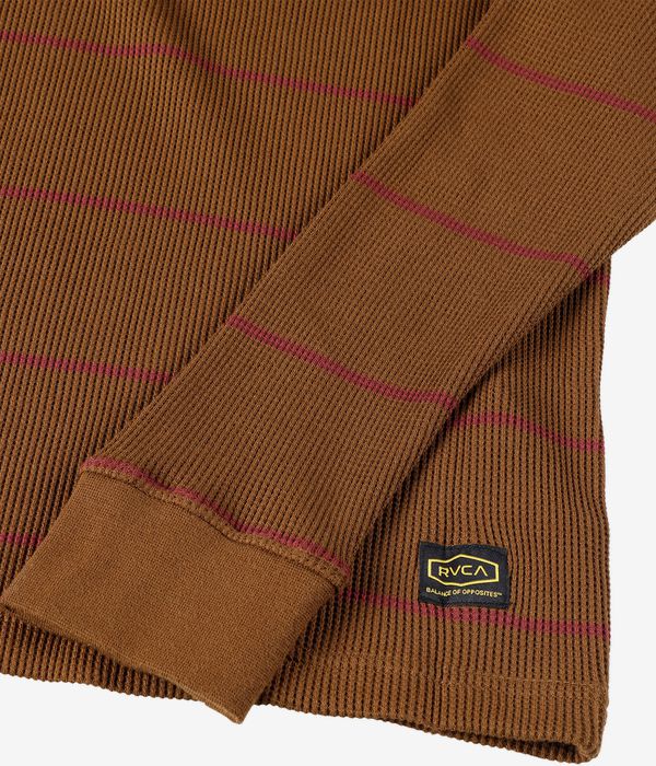 RVCA Dayshift Thermal Stripe Longues Manches (bombay brown)