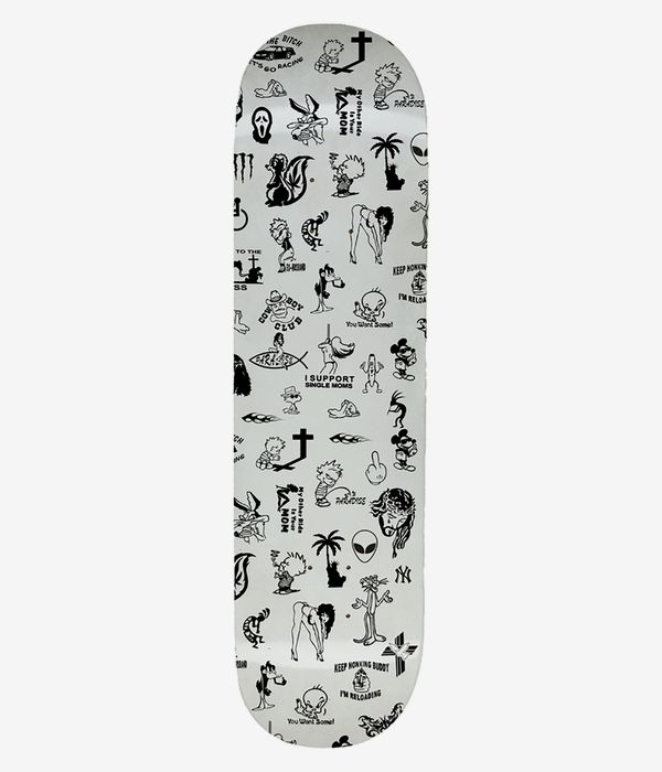 Paradise NYC Decal Hell 8.5" Skateboard Deck (white)