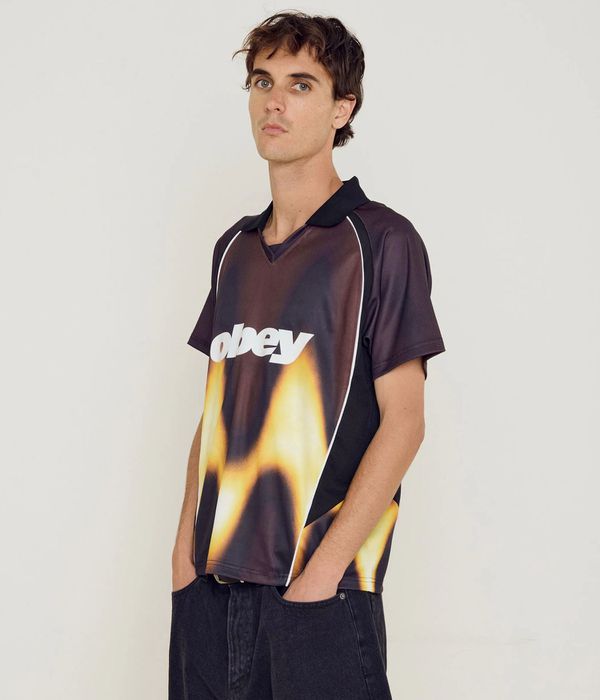 Obey Blurred Soccer Jersey T-Shirt (burnt red)