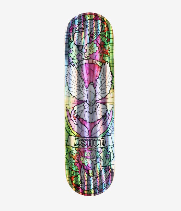 Real Ishod Holographic Cathedral Twin Tail 8.5" Skateboard Deck (rainbow)