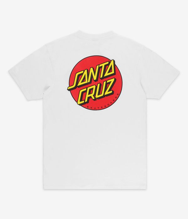 Shop Santa Cruz Classic Dot Chest T-Shirt (white) online | skatedeluxe