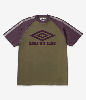 Butter Goods x Umbro Diamond Logo Raglan T-Shirt (army eggplant)