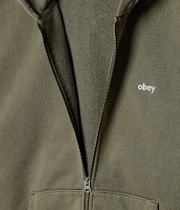 Obey Lowercase Pigment Felpa Hoodie con zip (pigment deep lichen green)