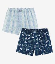Lousy Livin Slinky Boxershorts (white & poseidon) 2 Pack