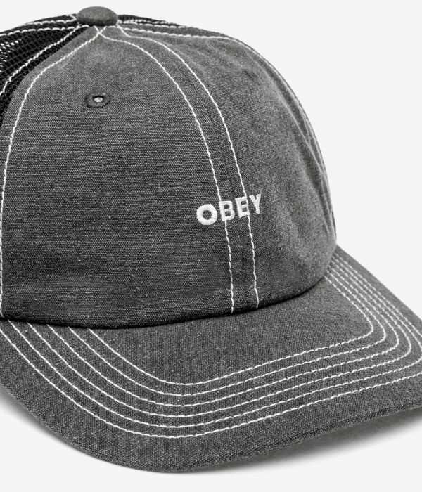 Obey Bold Pigment 6 Panel Trucker Cap (black)